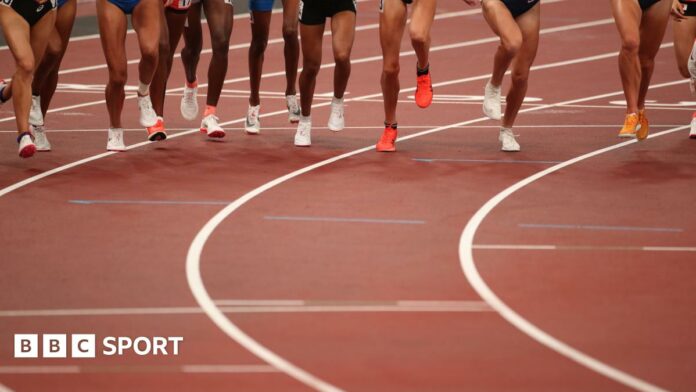 A generic close-up of the legs of athletes during a race