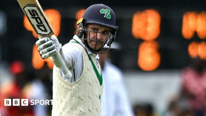 Andy McBrine's unbeaten 90 was his highest Test score, bettering the 86 not out he managed against England at Lord's in 2023