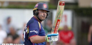 Adam Rossington playing for Essex