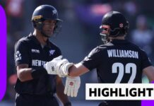 New Zealand's Rachin Ravindra and Kane Williamson 