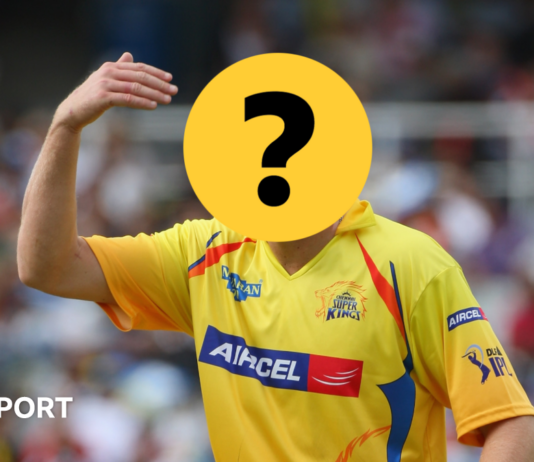 An England player behind a question mark