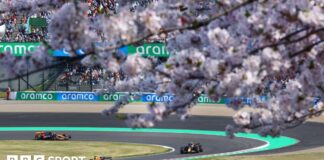 Max Verstappen leading the Japanese Grand Prix in 2024