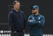 Rob Key (left) and England coach Brendon McCullum