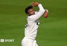 Shakib Al Hasan bowling for Surrey